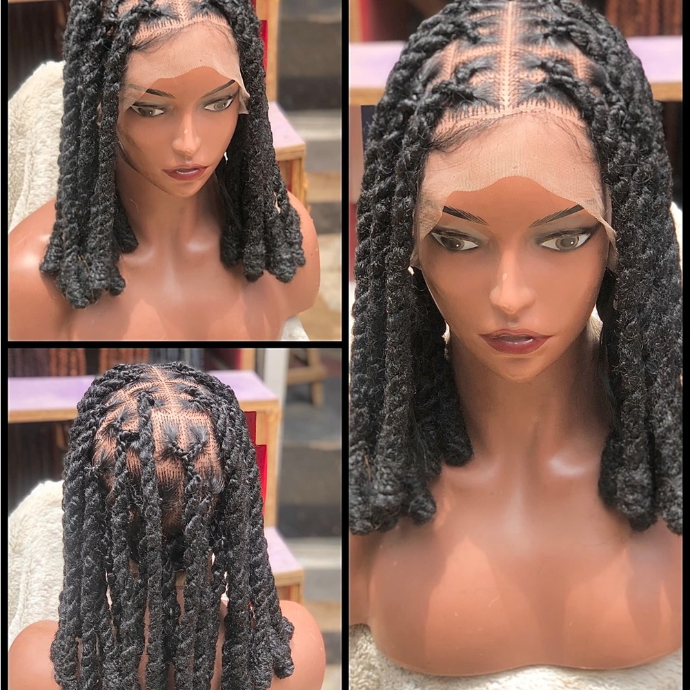 Twist faux  braided wigs full lace